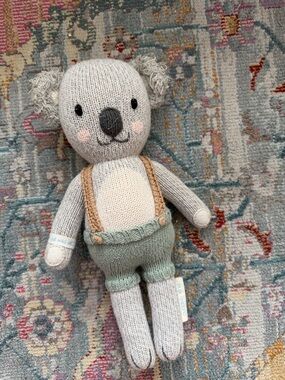 Cuddle + Kind Grey Koala Plush Toy with Green Overalls - Soft Kids Toy